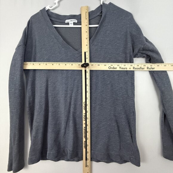 James Perse Sweater Womens Small V Neck Pullover‎ Lightweight Long Sleeve Top - Picture 7 of 11
